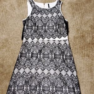 Kensie black and off white lace dress